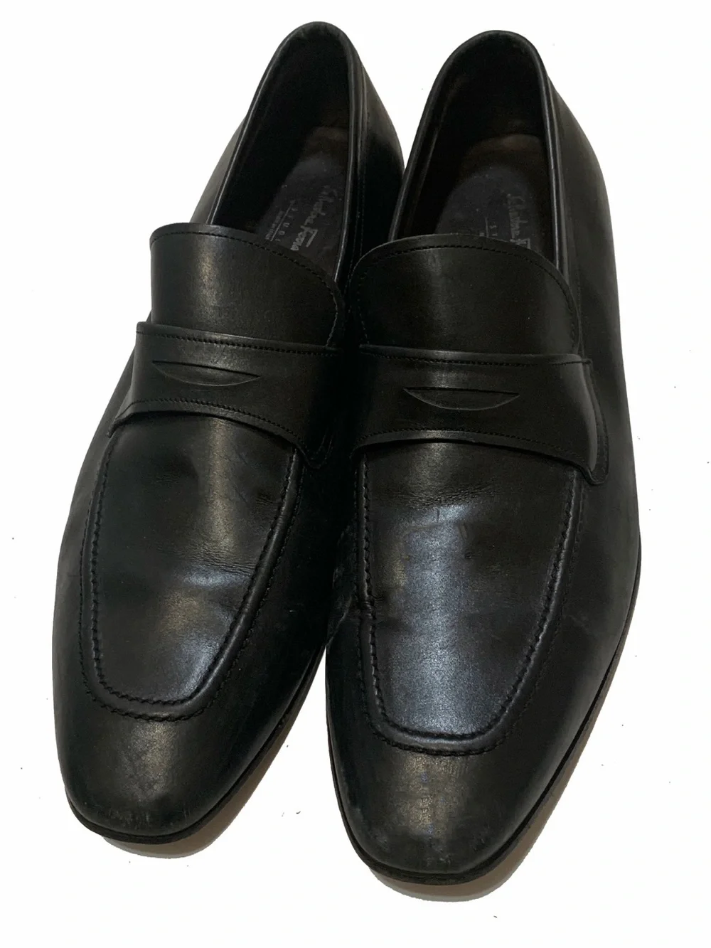 12 / Salvatore ferragamo Black Leather Penny Loafers